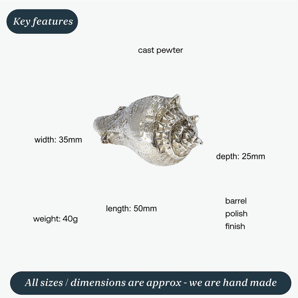 Cast Pewter Spikey Sea Snail Ornament