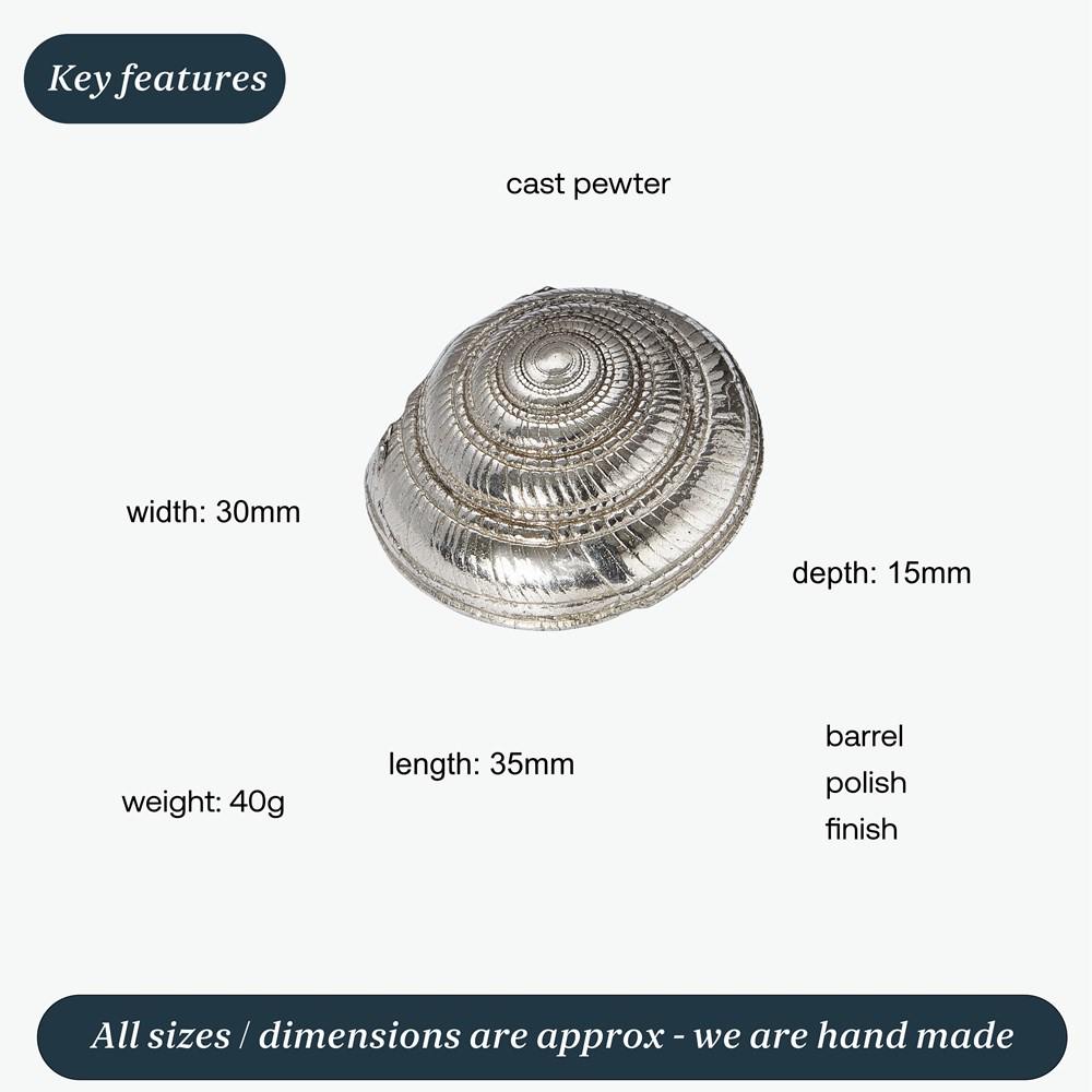 Cast Pewter Large Flat Spiral Ornament Cast Pewter Large Flat Spiral Ornament