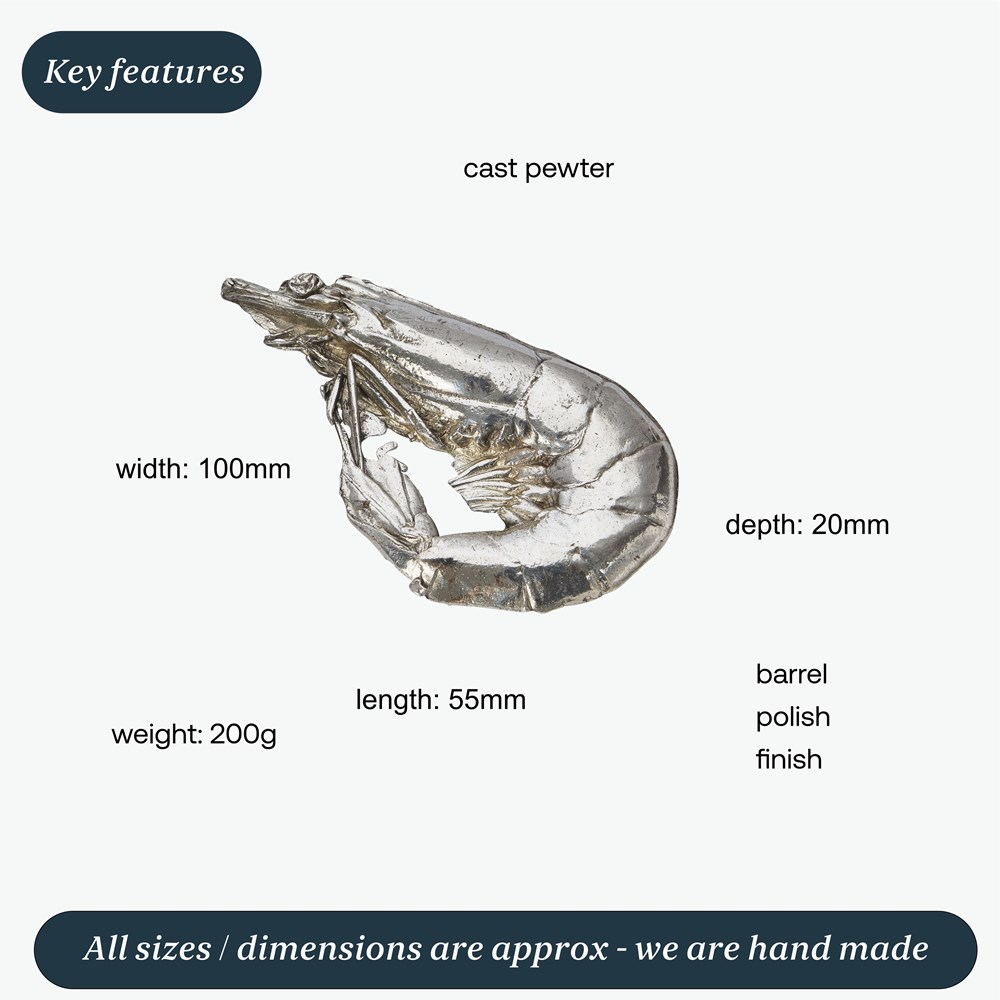 Cast Pewter Crevette Ornament Cast Pewter Crevette Ornament