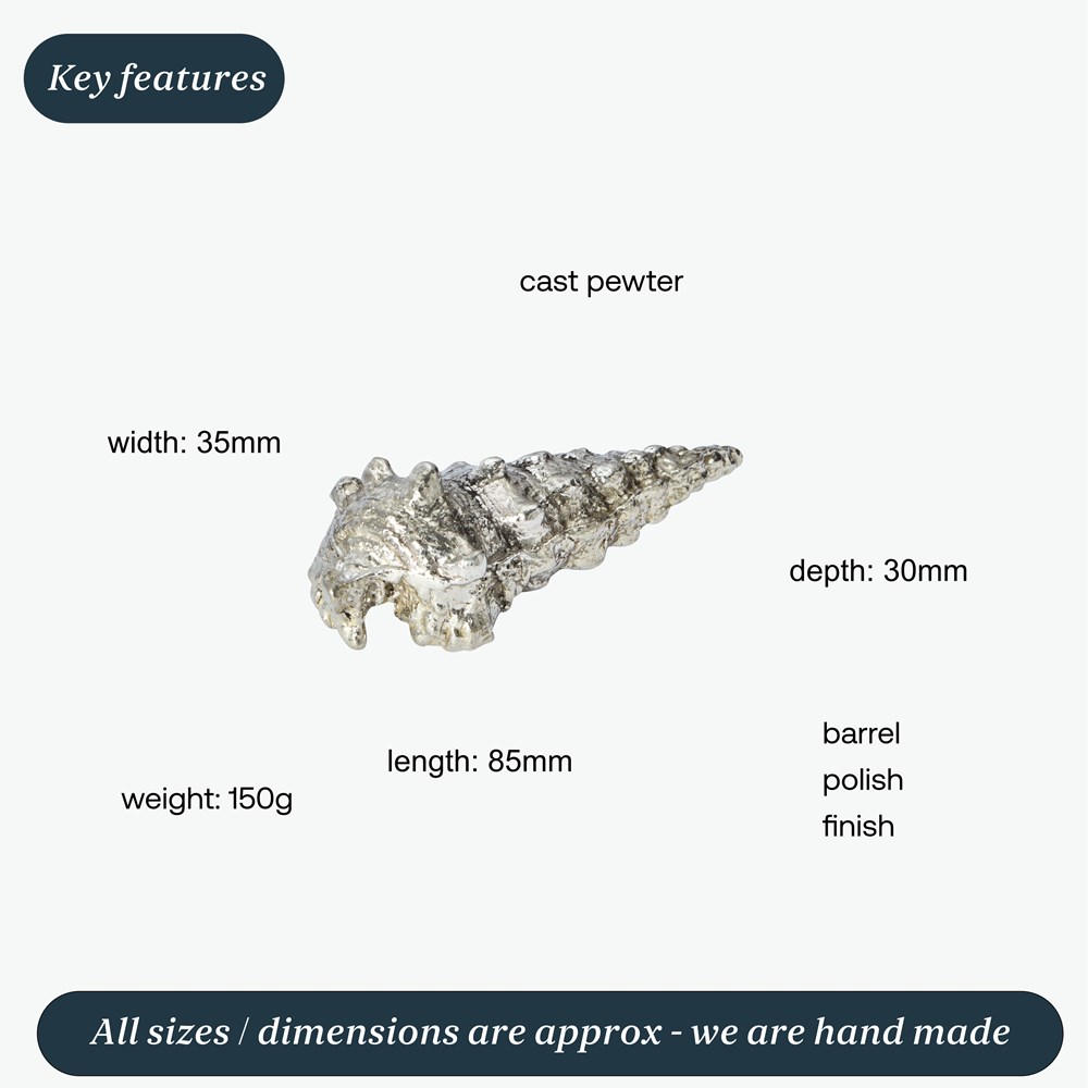 Cast Pewter Large Ceritch Shell Ornament Cast Pewter Large Ceritch Shell Ornament