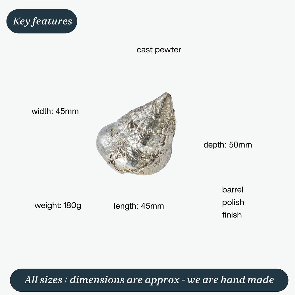 Cast Pewter Top Shell Ornament
