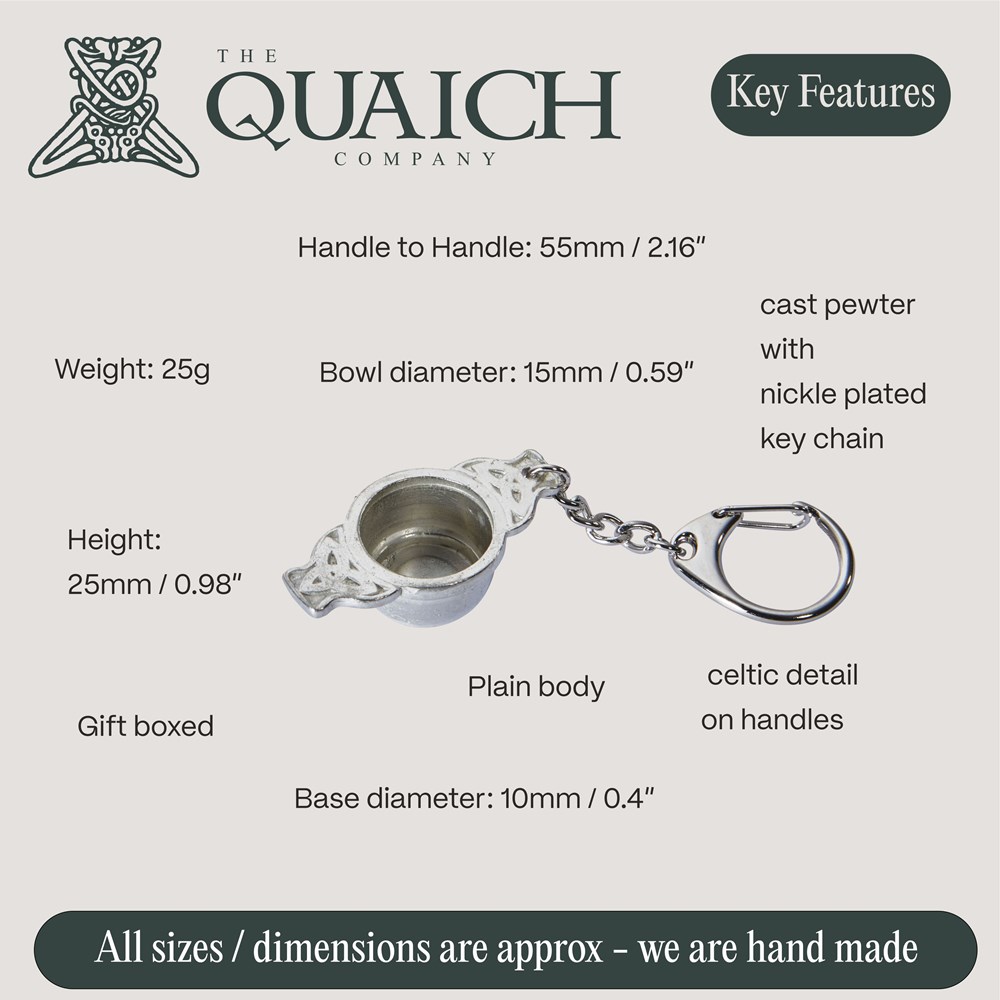 Cast Pewter Quaich Keyring Cast Pewter Quaich Keyring