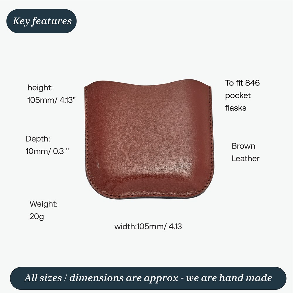 Brown Leather Pouch To Fit 6oz Pocket Flasks Brown Leather Pouch To Fit 6oz Pocket Flasks