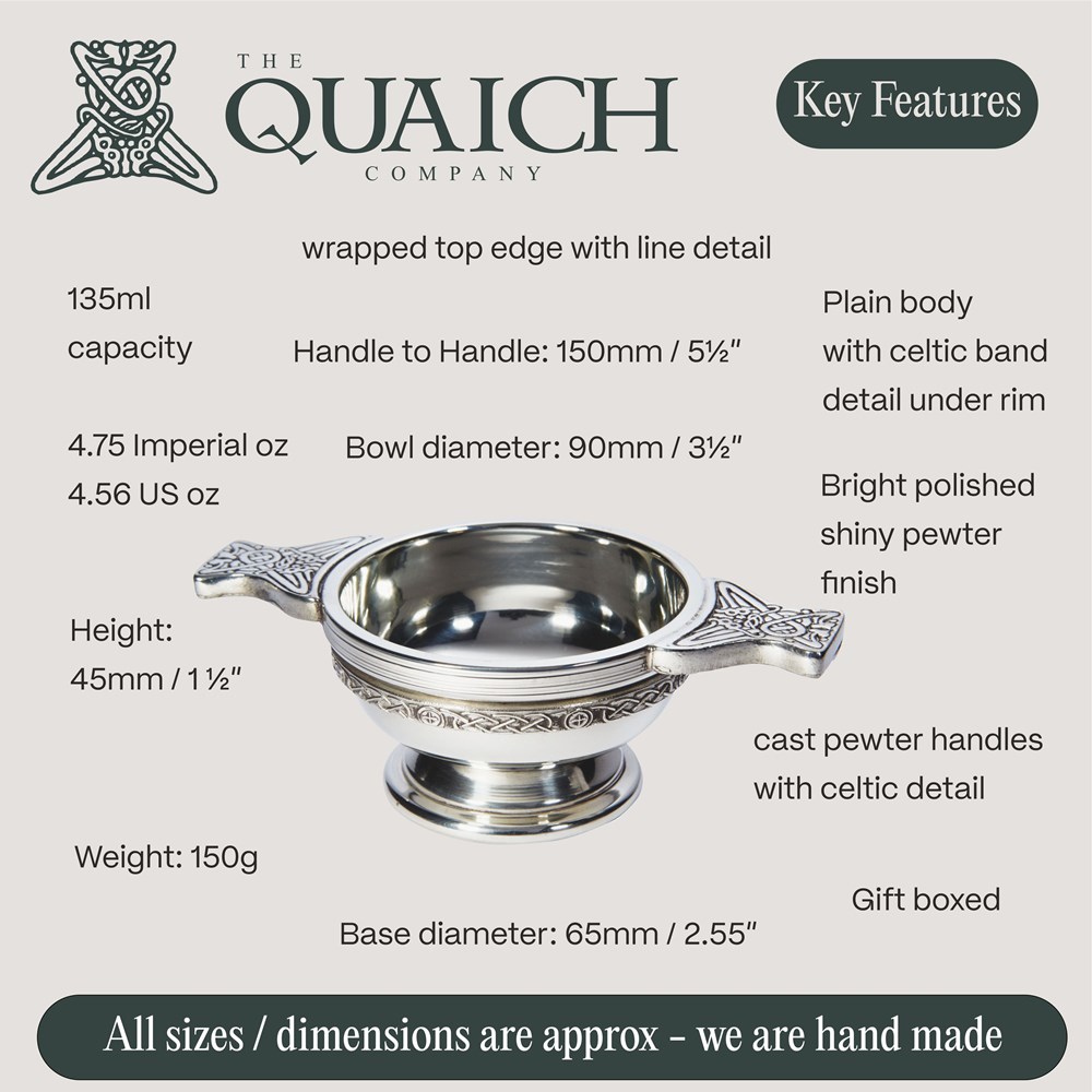 Celtic Band Small Pewter Quaich