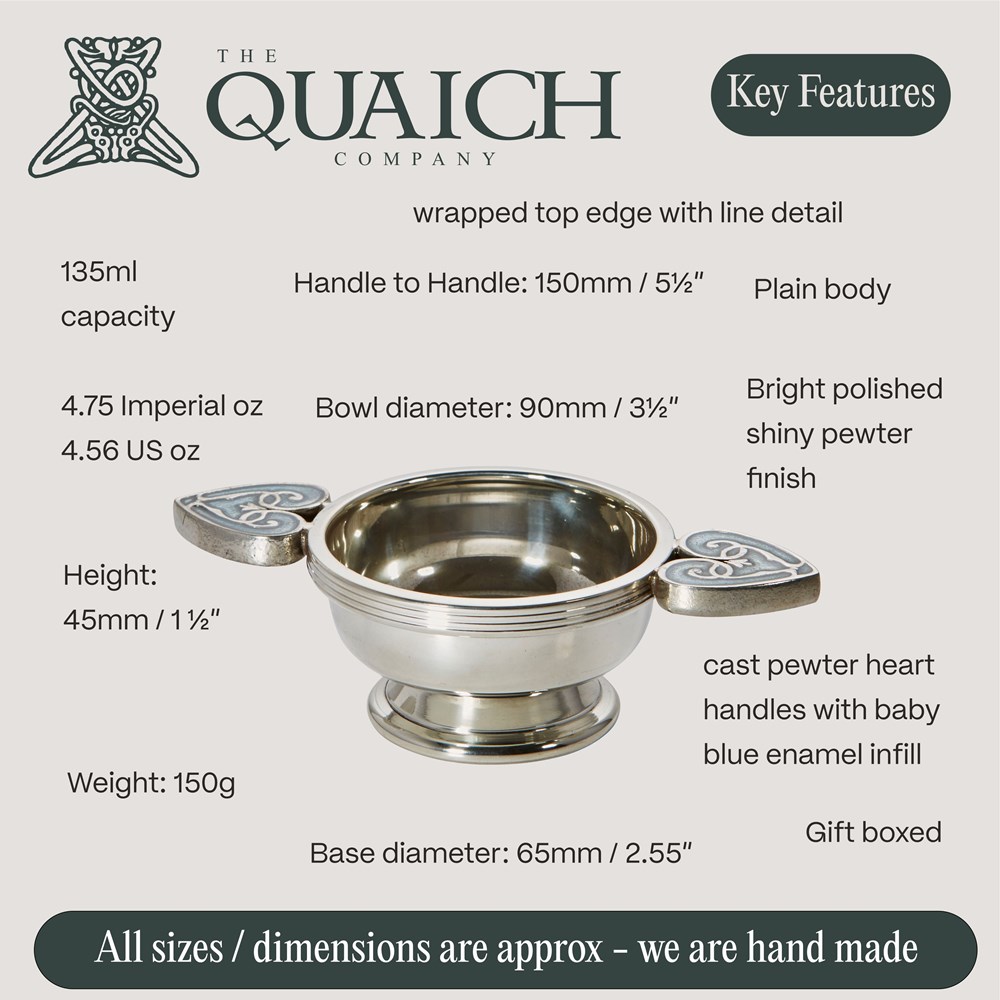 Baby Blue Heart Of The Highlands Small Quaich