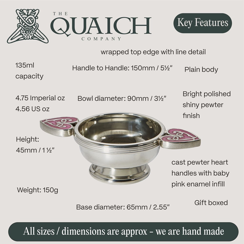 Baby Pink Heart Of The Highlands Small Quaich