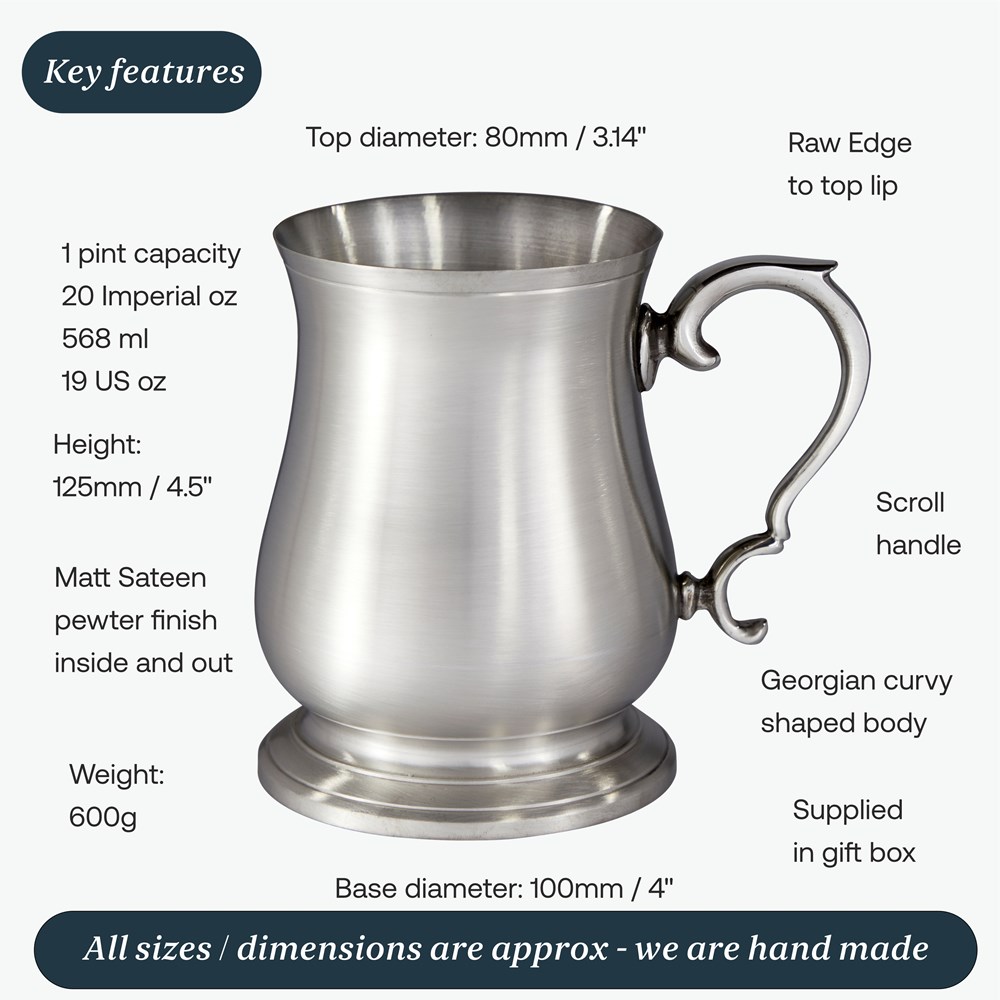 One Pint Pewter Cast Abbey Bell Tankard One Pint Pewter Cast Abbey Bell Tankard
