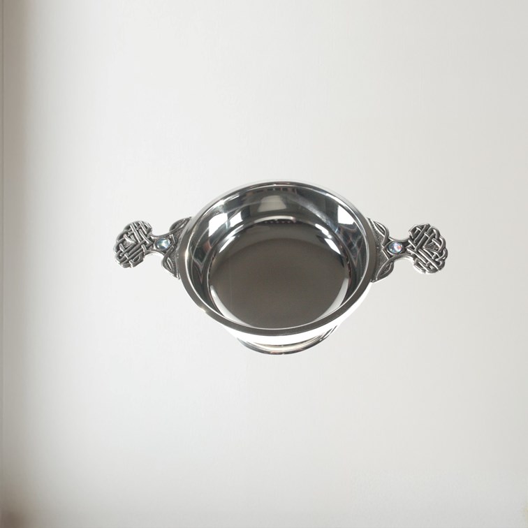 Birthstone Pewter Quaich October With Opal Stones Birthstone Pewter Quaich October With Opal Stones