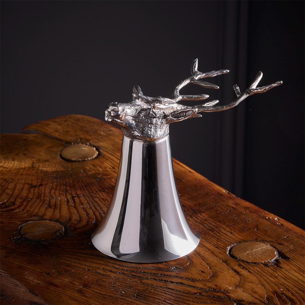 Stag Head 3oz Pewter Jigger Cup