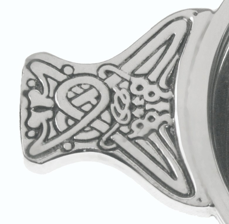 Eight Inch Large Pewter Quaich Celtic Handle on the Eight Inch Pewter Quaich