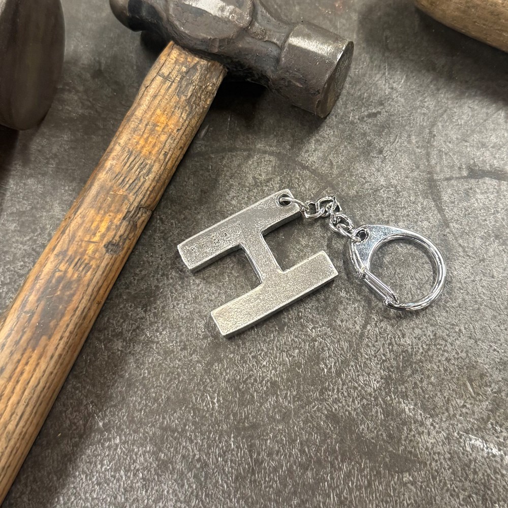Initial H Touchmarked Pewter Keyring