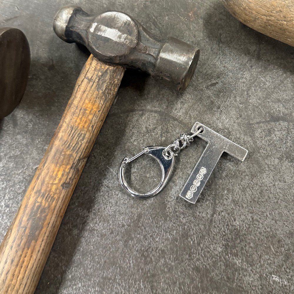 Initial T Touchmarked Pewter Keyring Initial T Touchmarked Pewter Keyring