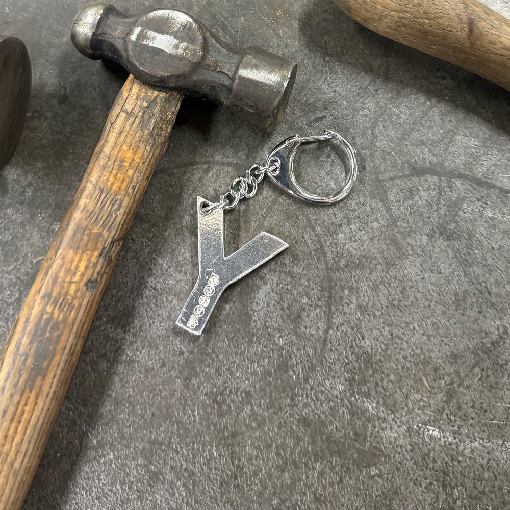 Initial Y Touchmarked Pewter Keyring Initial Y Touchmarked Pewter Keyring