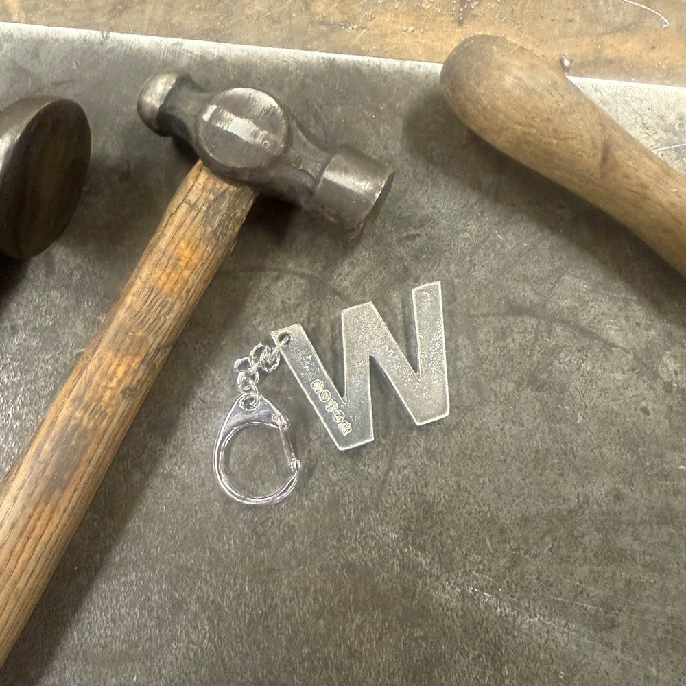 Initial W Touchmarked Pewter Keyring Initial W Touchmarked Pewter Keyring