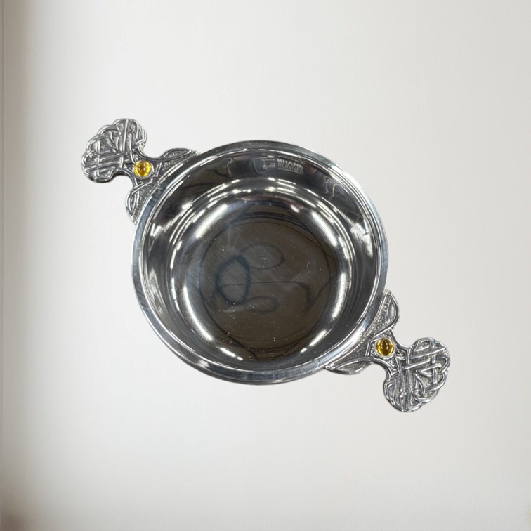 Birthstone Pewter Quaich November With Topaz Stones