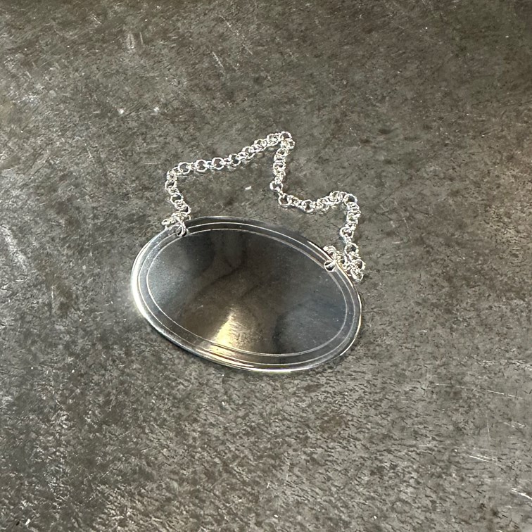 Cast Pewter Plain Oval Decanter Label Cast Pewter Plain Oval Decanter Label