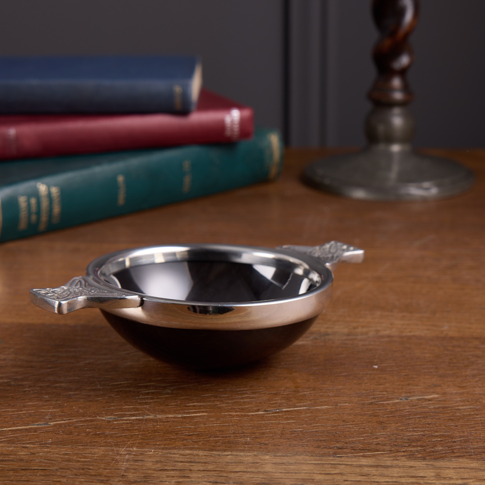 Horn And Pewter Medium Quaich