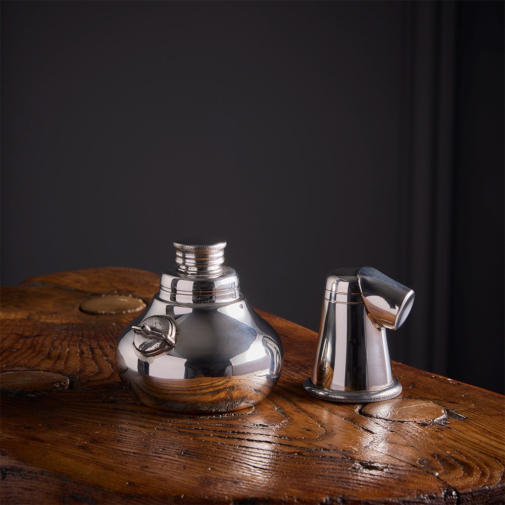 Small Pewter Pot Still Flask Small Pewter Pot Still Flask