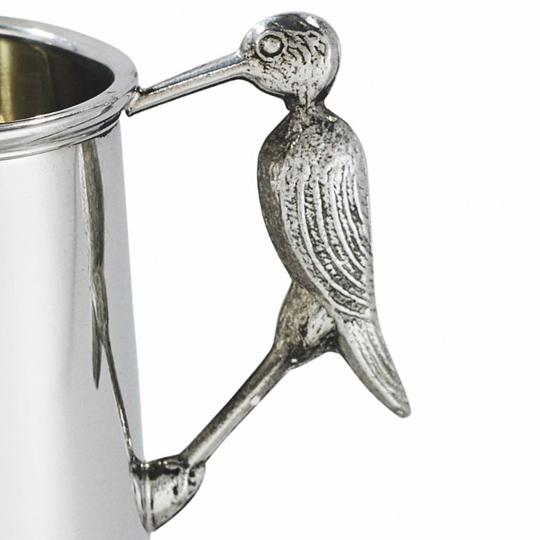 Stork Handle Pewter Quarter Pint Baby Mug