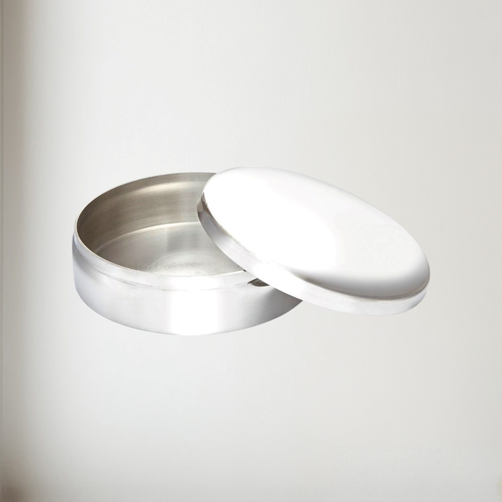 10cm Round Plain Pewter Trinket Box