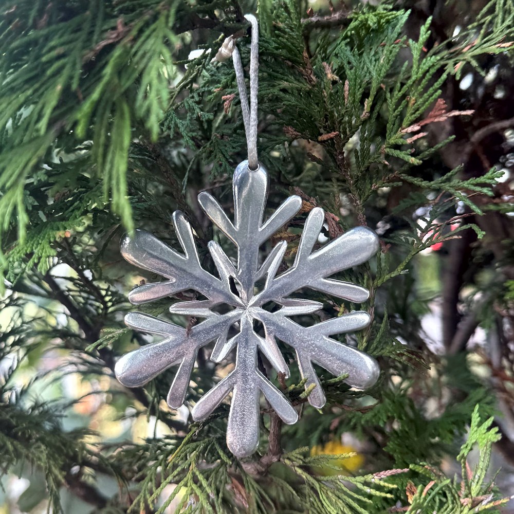Pewter Snowflake Christmas Tree Decoration