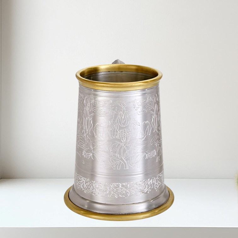 Brass Rim Stag Pewter Tankard | Brass Rim STAG Pewter Tankar Brass Rim Stag Pewter Tankard | Brass Rim STAG Pewter Tankar