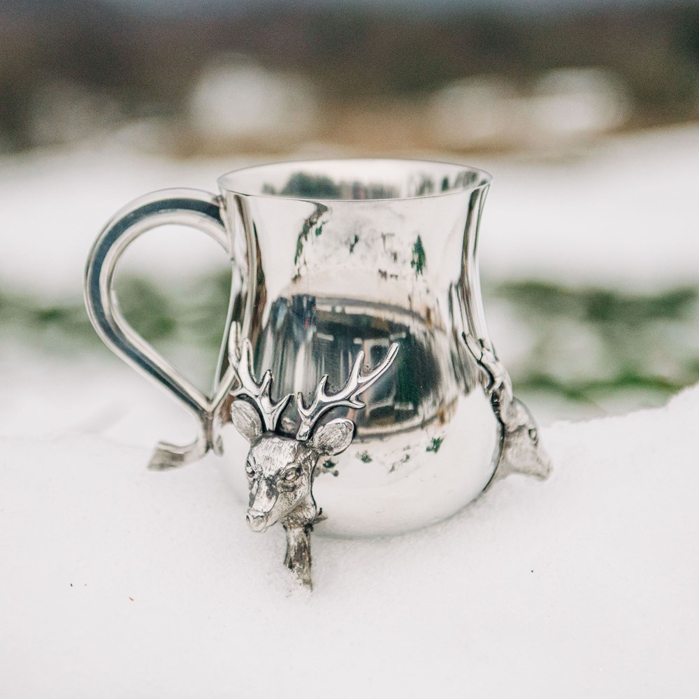Reindeer Feet Pewter Tankard, 1 Pint Beer Mug, Christmas Hot Chocolate Gift,