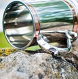 One Pint Double Copper Band Monarch Pewter Tankard