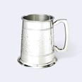 Half Hammered One Pint Pewter Tankard