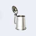 Standard Lidded One Pint Pewter Tankard
