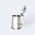Standard Lidded One Pint Pewter Tankard