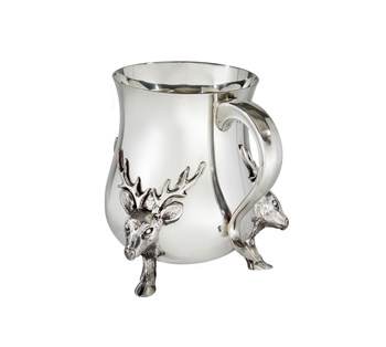 Reindeer Feet Pewter Tankard, 1 Pint Beer Mug, Christmas Hot Chocolate Gift,