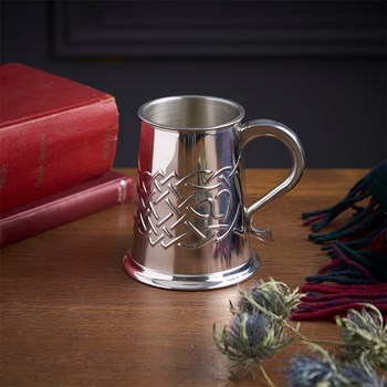 Islay Celtic Embossed Pewter Tankard