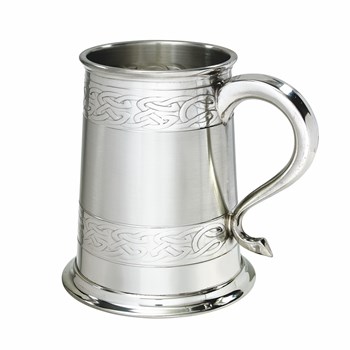 Embossed Celtic Bands Pewter Tankard Embossed Celtic Bands Pewter Tankard