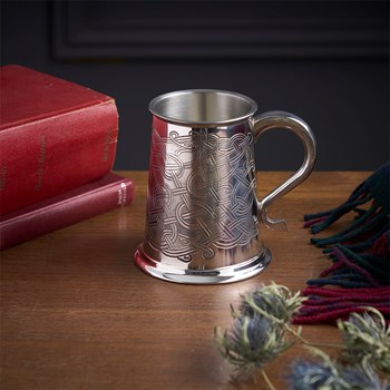 Celtic Pattern Pewter Tankard