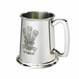Prince Of Wales Feathers One Pint Pewter Tankard