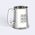 Three Lions One Pint Pewter Tankard