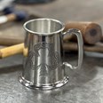 Shamrock One Pint Pewter Tankard