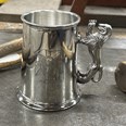 Union Jack Lion Handle One Pint Pewter Tankard