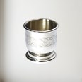 Embossed Celtic Pewter Egg Cup And Spoon