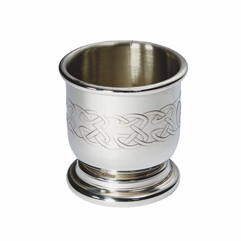 Embossed Celtic Pewter Egg Cup And Spoon Embossed Celtic Pewter Egg Cup And Spoon