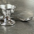 Teddy Pewter Egg Cup And Spoon