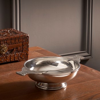 Eight Inch Large Pewter Quaich