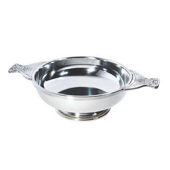Eight Inch Large Pewter Quaich