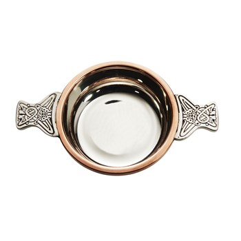 Copper Rim Large Pewter Quaich Copper Rim Large Pewter Quaich