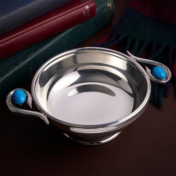 Torridon Turquoise Handle Pewter Quaich