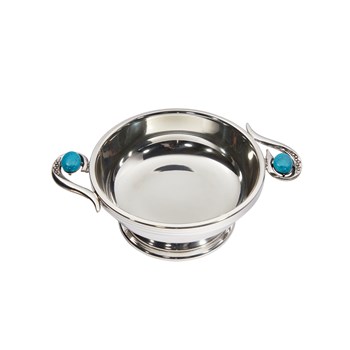 Torridon Turquoise Handle Pewter Quaich Torridon Turquoise Handle Pewter Quaich