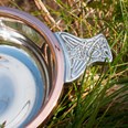 Large Copper Rim Pewter Quaich