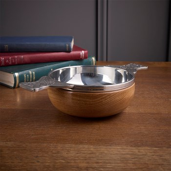 Wood And Pewter Large Quaich
