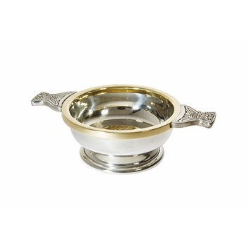 Celtic Gold Brass And Pewter Medium Quaich Celtic Gold Brass And Pewter Medium Quaich